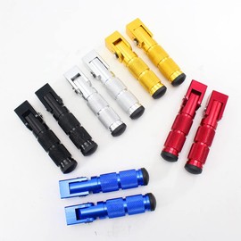 Universal Motorcycle Folding Rearsets Folded Motorbike Footrest Bicycle Footpegs Foot Pegs Pedal U+B/U+A/UQi+/U+ Bracket Pack of 2(Black)