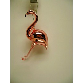 Christmas Street PINK GLASS FLAMINGO ORNAMENTS SET 6