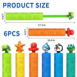 Squirt Gun Bulk 6 Pack - Foam Water Shooters & Water Blaster Soakers for Kids Adults, Durable Fun for Pool Squirt Beach Toys Outdoor Play, Party Favors