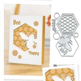 Honeycomb Bee Frame Metal Die Cuts Cutting Dies, Honeycomb Bee Frame Paper Cards Cutting Dies Cut Stencils for DIY Embossing Card Making Book Tags Decorative Paper Dies Scrapbooking