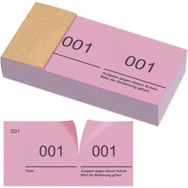 Nezyo Double Number Blocks 1-100 Raffles with Numbers Number Blocks Number Blocks Number Blocks 10 cm x 5 cm for Wardrobe, Raffle, Events, Parties, Fairs, Lotteries and Hospitals (Pink)