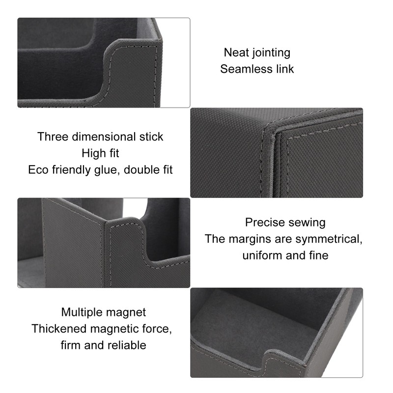 Card Deck Box Magnetic Flap Lid Large Capacity PU Leather