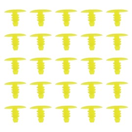 SG Store 200PCS Auto Door Weatherstrip Retainer Clips 5.4mm Hole Plastic Rivets Clips Push Bumper Fastener Automotive Replacement Parts Yellow