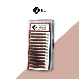 BL Lash Easy Fanning Feather Brown Lash Extension Eyelashes B Curl 0.07T / BL래쉬 이지패닝 페더 브라운 래쉬 연장 속눈썹 B컬 0.07T
