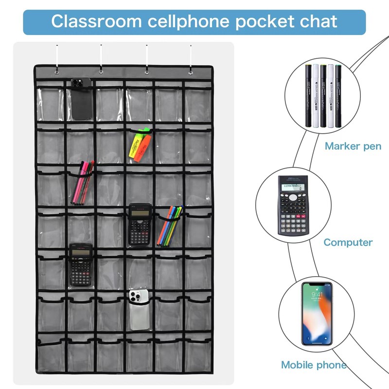 SAVERHO 42 Pocket Classroom Pocket Chart for Cell Phones and
