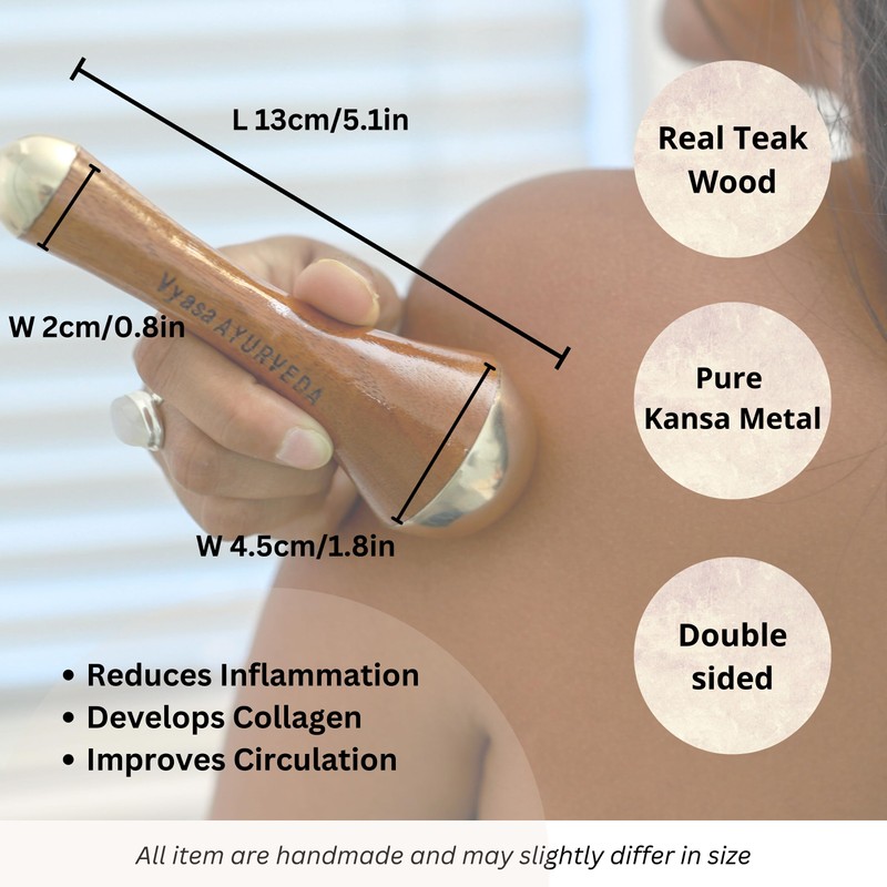 Vyasa Ayurveda Kansa Massage Wand 130 millimeter