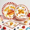 wellspar 191Pcs Hot Dog Party Decorations Tableware Set, 25 Serves