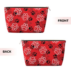 Cute Dog Cosmetic Bag, Funny Dog Paw Pattern Makeup Bag, Dogs Lovers Gifts for Women, Toiletry Bag Small Zipper Pouch Travel Essentials