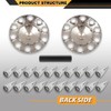 CNNELL Chrome Front Axle Complete Wheel Cover Set with Hub