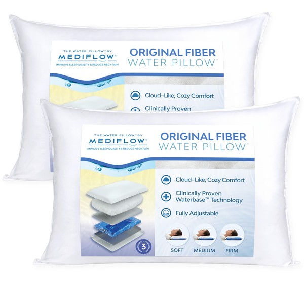 Mediflow Mediflow Fiber Water Pillow - Adjustable Pillow for Neck