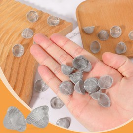 40 Pieces 3/4 Inch Bowl Screens Filters, Stainless Steel Mesh Clean Screens with Tapered Design Screens Mini Metal Filters Reusable Filters Self-Adjustable Size Filter