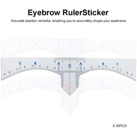 30pcs Disposable Eyebrow Ruler Stickers Brow Measurement Stencil Template Eyebrow Mapping Makeup Tool for Microblading Brow Positioning (30pcs/Bag)