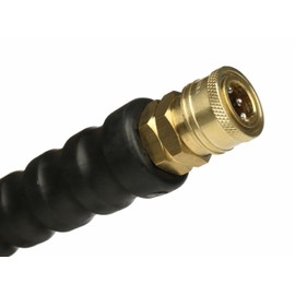 4000 PSI Grey 3/8" x 50 FT 1 Layers of High Tensile Wire Braided Rubber Wrapped Pressure Washer Hose with Couplers