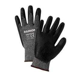 Radnor Large Black Premium Foam Nitrile Palm Coated Work Glove With 15 Gauge Seamless Nylon Liner And Knit Wrist