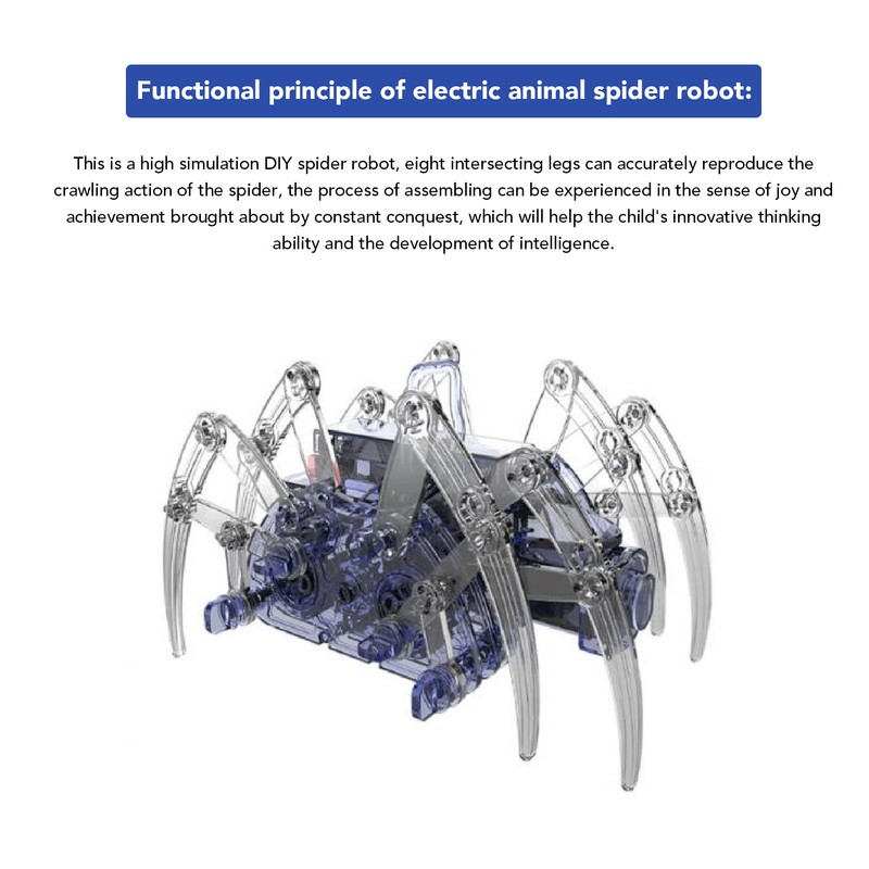 Spider DIY Building Toy Electric Plastic Spider Science Explorer Toy