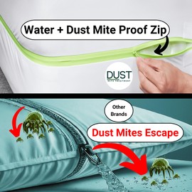 Dust Mite Pillow Covers | Dust Mite Allergy Proof Pillow Protectors with Zipper 45x45cm