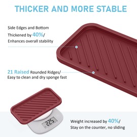 Silicone Sponge Holder for Kitchen Sink-2 PCS Thicker Heavier Kitchen Sink Tray,EGWON Kitchen Soap Tray Silicone Sink Tray Soap Dispenser Tray