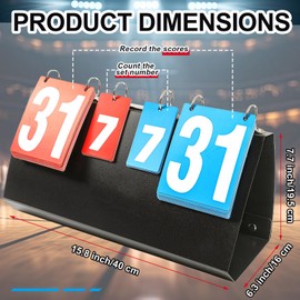 Yeaqee 1 Pcs Portable Score Keeper with Storage Bag Flip Basketball Scoreboard Tabletop Scoreboard Flipper for Indoor Outdoor Sports Match P. E Classroom Activities Game (15.2 x 7.8 Inches)