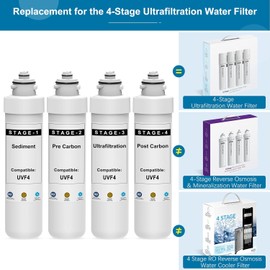 4 Stage Filter Replacement Kit Compatible with Brio 4-Stage Ultrafiltration Water Cooler UVF4