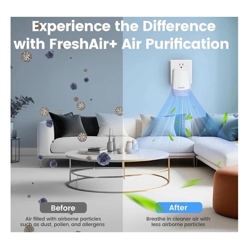 Powerscale FreshAir+ Air Ionizer for Home – Plug-In Air Purifier