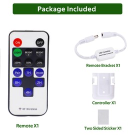 Updated Mini Remote Control for Single Color LED Strip Lights, RF Dimmer for 12V DC LED Ribbon, LED Neon Sign, Wireless Remote Control for Dimmable 3528 5050 Under Cabinet Puck Lights(Single Color)