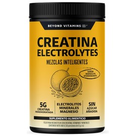 BEYOND VITAMINS Creatina Monohidratada con Electrolitos y Ciclodextrina para Mejor Absorción e Hidratación | Bebida Efervescente con Vitaminas y Minerales | Sin Azúcar | 30 Porciones (Maracuyá)