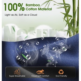 LC-dolida Bamboo Cotton Bluetooth Sleep Mask, 2 in 1 3D Soft Sleep Mask with Sleep Headphones, Sleep Eye Mask with Timming Setting, Blackout Sleeping Mask for Side Sleepers, Women Men, Navy