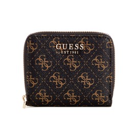 GUESS Laurel Small Zip Around Wallet, Brown Logo, Brown Logo, One Size