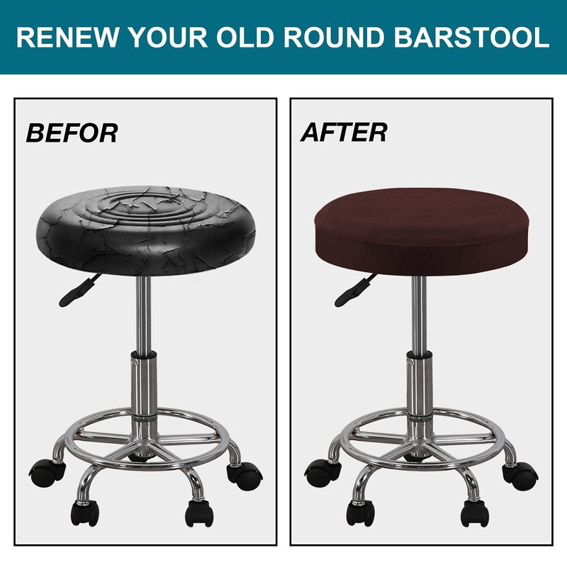 GAMUKAI 2 Pack Round Bar Stool Covers – Stretchable Round