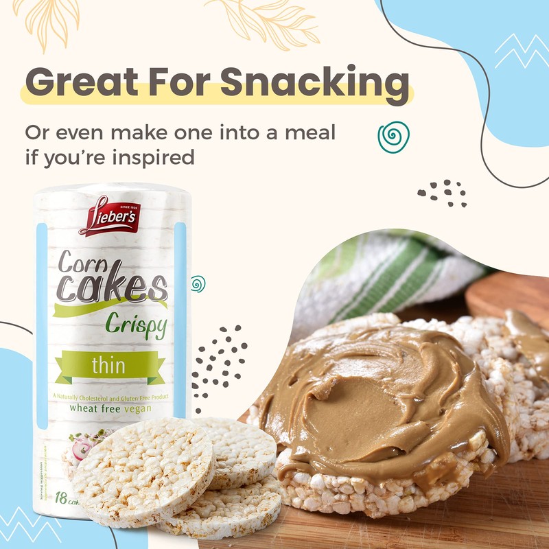 LIEBERS Rice Cakes, Kosher Certified Snack, Dairy Free, Wheat Free,