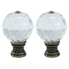Seimneire Diamond Crystal Glass Lamp Finials, Clear Lamp Shade Top