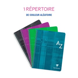 Clairefontaine - Ref 8998C - Wirebound Indexed Notebook (50 Sheets) - 17 x 22cm Size, Squared Ruling, 90gsm Brushed Vellum Paper, Laminated Card Cover - Assorted Colours (Pack of 5)