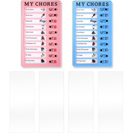 2Pcs Checklist Board, Chore Chart Memo Checklist Boards with 4Pcs Blank Cards for Kids Daily Checklist, Adults Planning Boards, Home Travel Planning