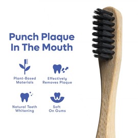 SMARTLIFECO Activated Charcoal Bamboo Toothbrush PRO - Whitens Teeth Naturally Eco-Friendly & Biodegradable Tooth Brush, BPA Free & Vegan Ultra-Soft Bristles, 6pk