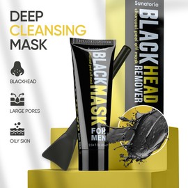 SUNATORIA Blackhead Remover Mask for Men – Activated Charcoal Mens Peel-Off Face Mask – Deep Pore Cleanser & Blackhead Removal – Purifying Face Mask for Clear Skin