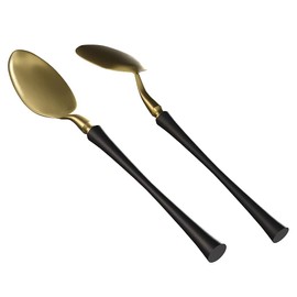 Sweet Elegance® 1PCS 5.98 Inches Coffee Spoons, Stirring Spoons, Tea Spoons Long Handle, Black Gold Teaspoons, Gold Spoons, Ice Tea Spoons, Spoons for Stirring, Gold Espresso Spoons Stainless Steel