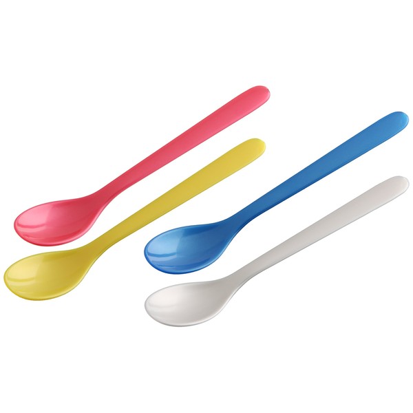 FACKELMANN 41510-Fackelmann 6 Egg Spoons, Breakfast Spoons, 14 cm, Assorted Colours, Plastic