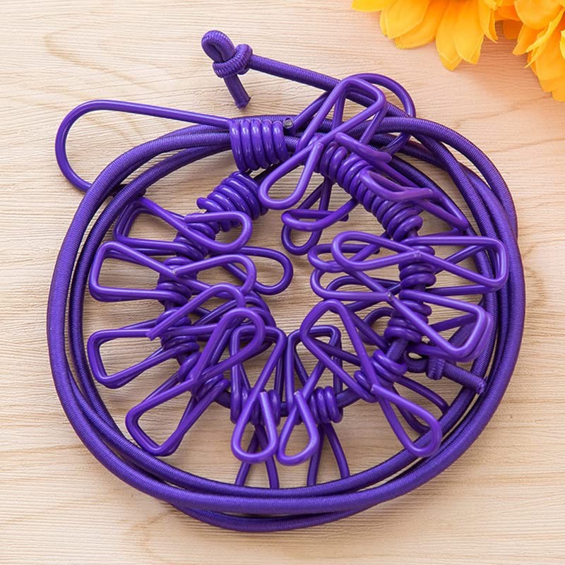 AIMALL 12 Clips Camping Rope Peg Washing Clothes Line, 174cm