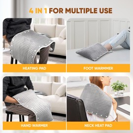 Aofesel Heating Pad 43 x 83 cm, Electric Heat Pad with Automatic Shut-Off and 3 Temperature Levels, Heating Pad with Five Pairs of Press Studs for Back, Neck, Shoulder, Stomach, Machine Washable