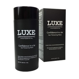 LUXE Hair Thickening Fibres with Natural Keratin - Dermatologist Tested - Certified Hypoallergenic - 2 Months + Supply - Confidence in a Bottle! - Available in Several Colours - Medium Brown