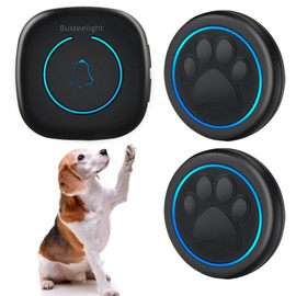 Busteelight Dog Bells to Go Outside - Wireless Dog Door Bell with 1000ft Range, 60 Melodies, LED, Waterproof Potty Training Bell for Dogs - Dog Door Bells for Potty Training (2 Bells & 1 Receiver)