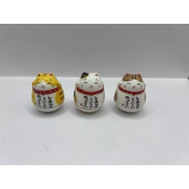 yakushigama {3pcs } JAPAN yakushigama beckoning ROLY-POLY Lucky Cat