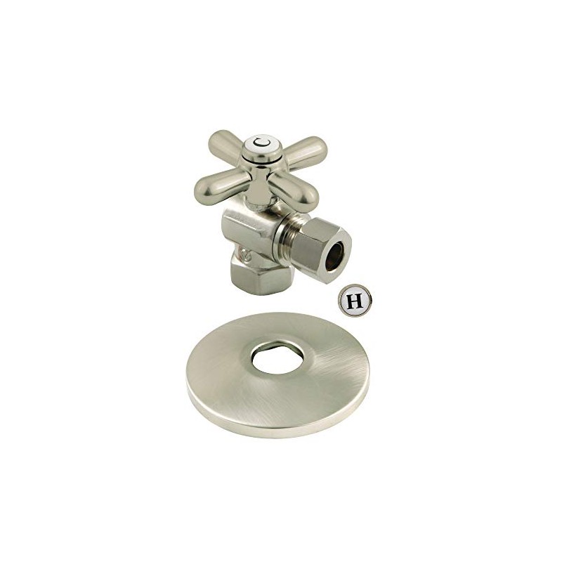 Kingston Brass CC33108XK Vintage Angle Stop Valve, Brushed Nickel