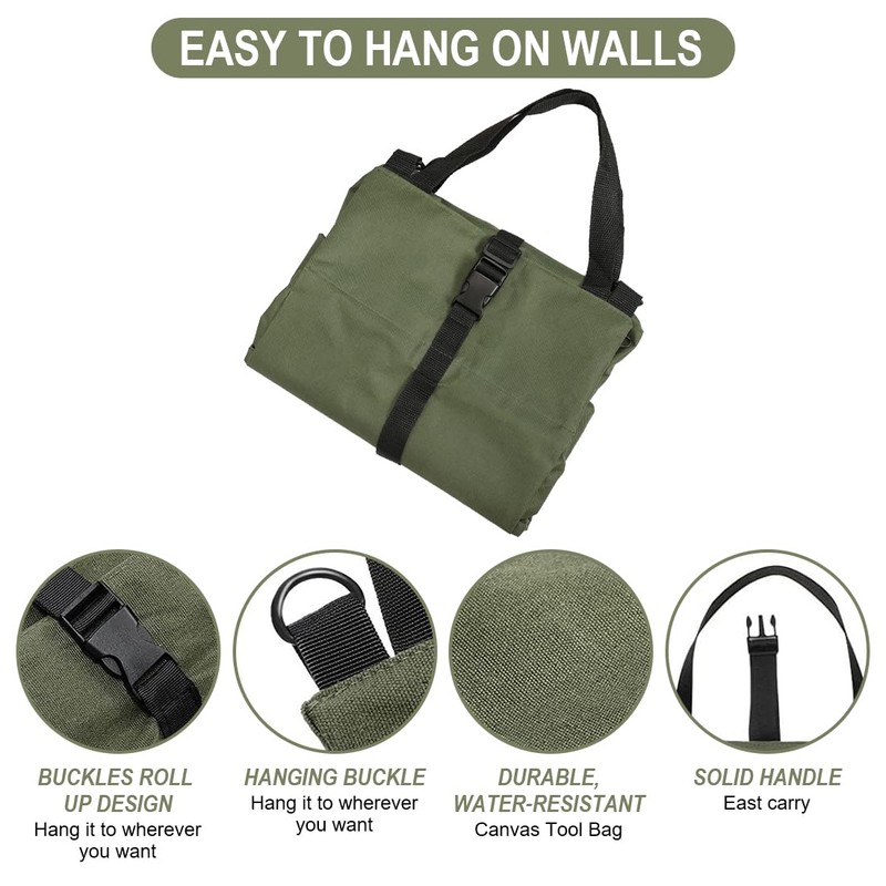 Bangbobi Tool Bag Roll Bag, Small & Empty, with 5
