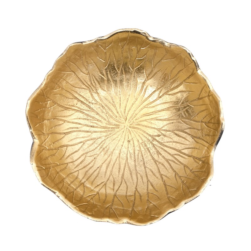 Leaf Bowl for Serving Fruits, Appetizers - Black & Gold
