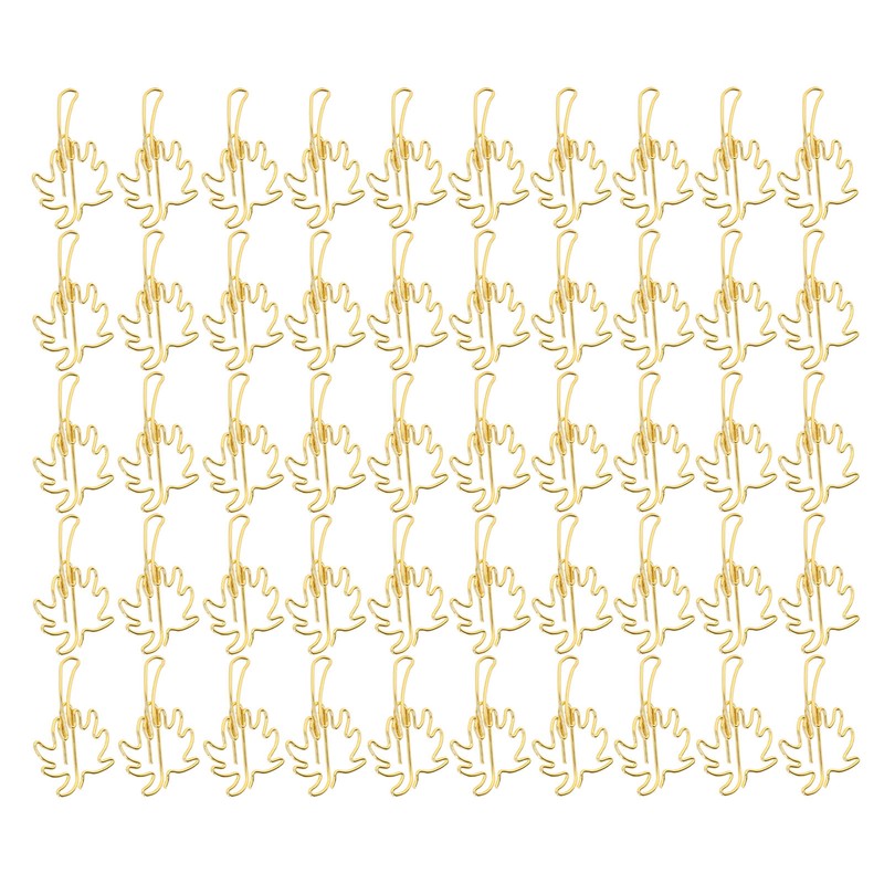 50 Pcs Paper Clips Portable Mini Cute Golden Coconut Tree