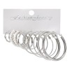 Set 12 Pares Aretes Geométricos Mujer Plateado