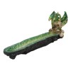 Ebros Green Dragon on Skull Stick Incense Burner 10.75" Length