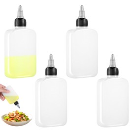 LXUEJIE Pack of 4 Squeeze Bottles, 120 ml Oil Bottle Oil Dispenser with Caps Squeeze Bottle Sauce Bottle Empty Bottles for Camping Kitchen