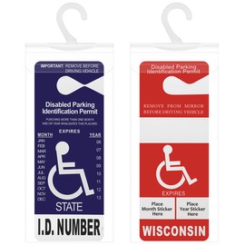 Portable Handicap Placard Holder | Disability Placard Holder for Car | Parking Permit Protector for Handicap Placard with Hanger, Handicap Parking Sign for Disabled Person | Handicap Placard Protector